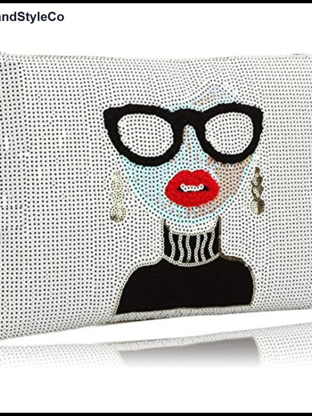Oversized Leather Rhinestone Evening Clutch Wristlet Handbag
